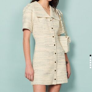 NWT- SANDRO Bethany Mini Dress in Tweed Fr38